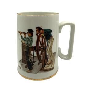 Vintage 1985 Norman Rockwell River Pilot Collector’s Mug – Rare